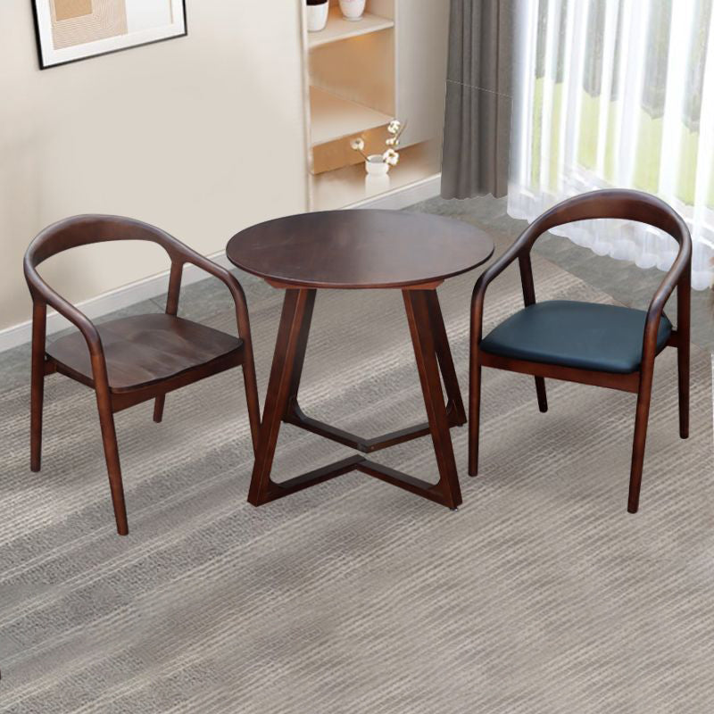 Nordic Round Solid Wood 4-Leg Coffee Table