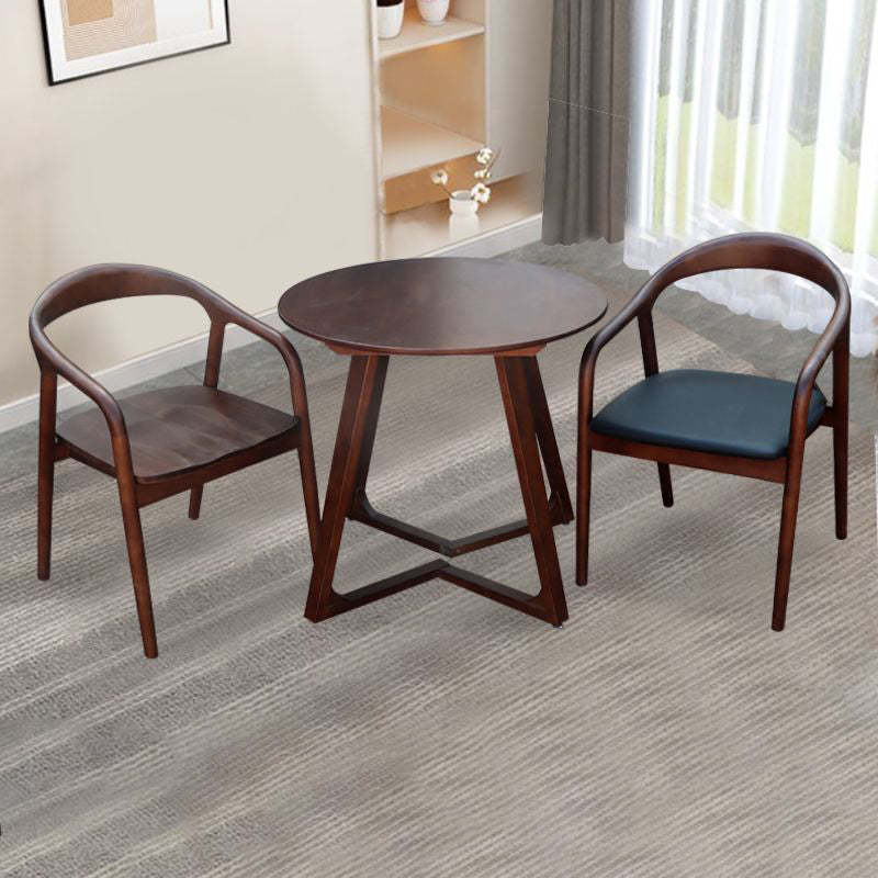 Nordic Round Solid Wood 4-Leg Coffee Table