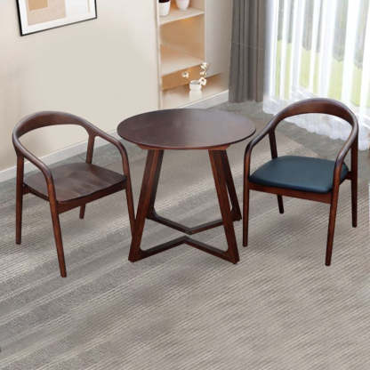 Nordic Round Solid Wood 4-Leg Coffee Table