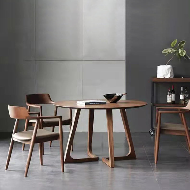 Nordic Round Solid Wood 4-Leg Coffee Table