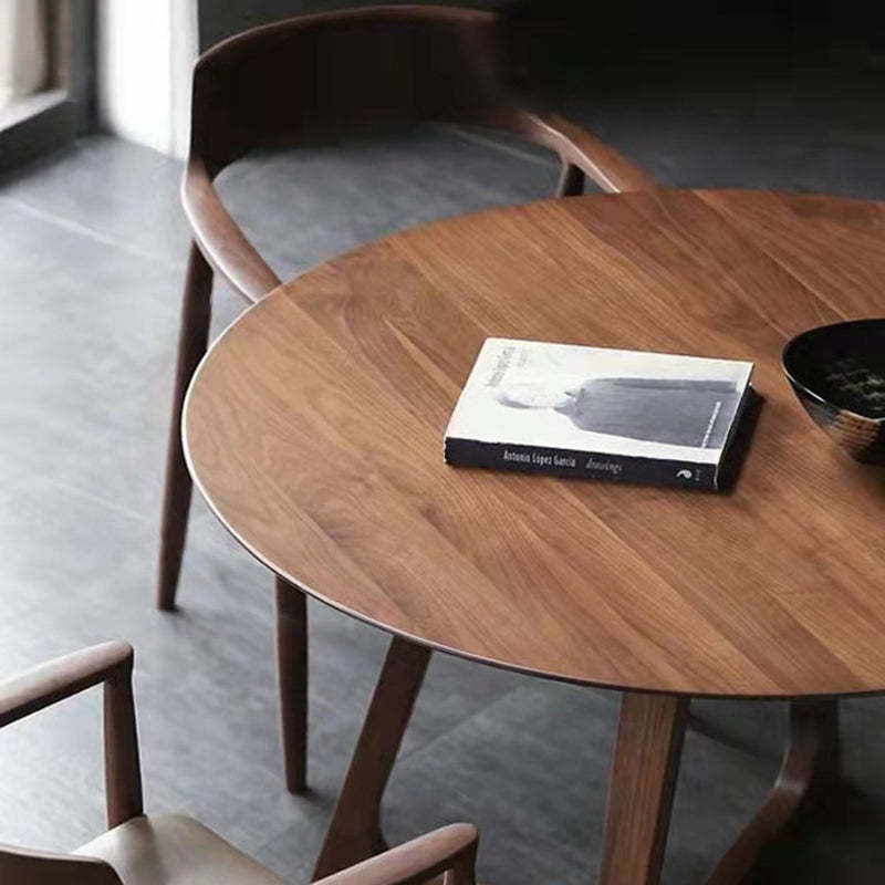 Nordic Round Solid Wood 4-Leg Coffee Table