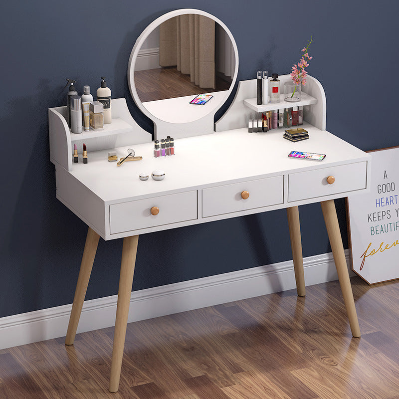 Nordic Solid Wood Metal 3-Drawer Vanity