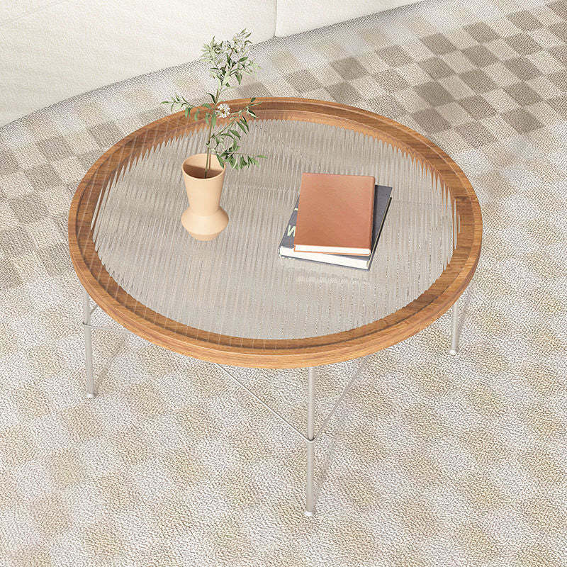 Minimalist round wood coffee tables — 15.75" H x 27.56" Dia