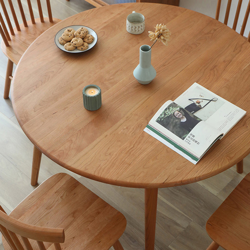 Japanese Cherry Wood Round Dining Table for 4/8
