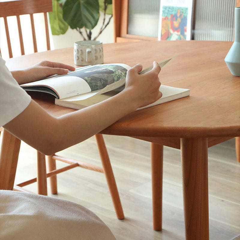 Japanese Cherry Wood Round Dining Table for 4/8