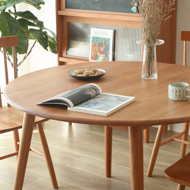 Japanese Cherry Wood Round Dining Table for 4/8