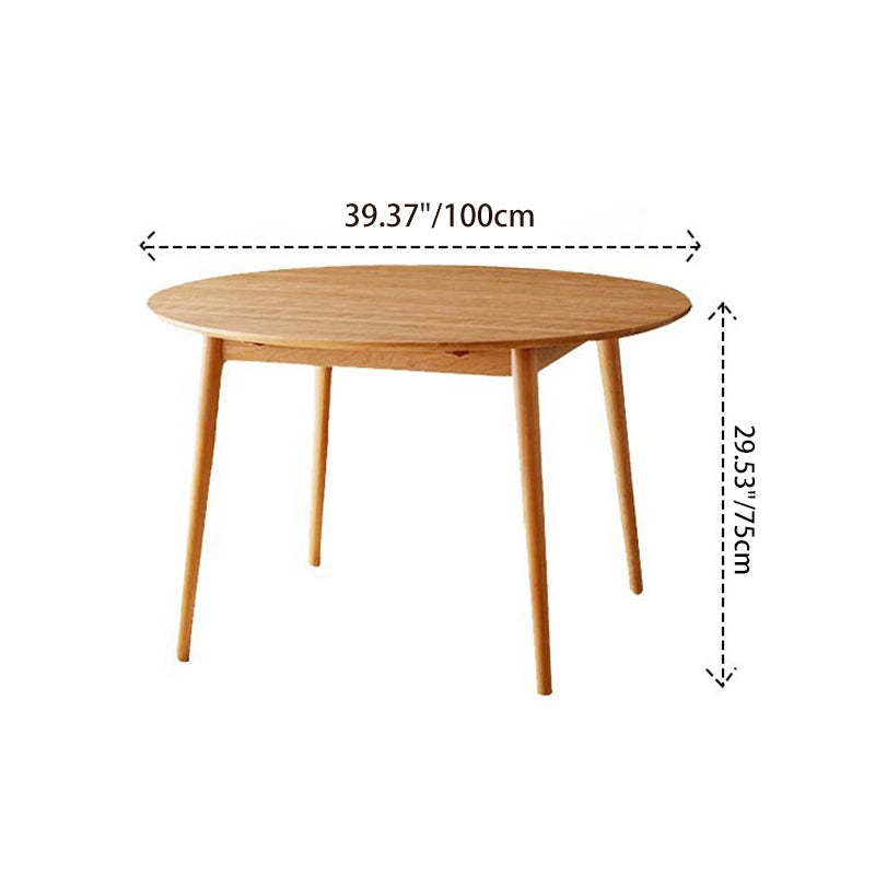 Japanese Cherry Wood Round Dining Table for 4/8