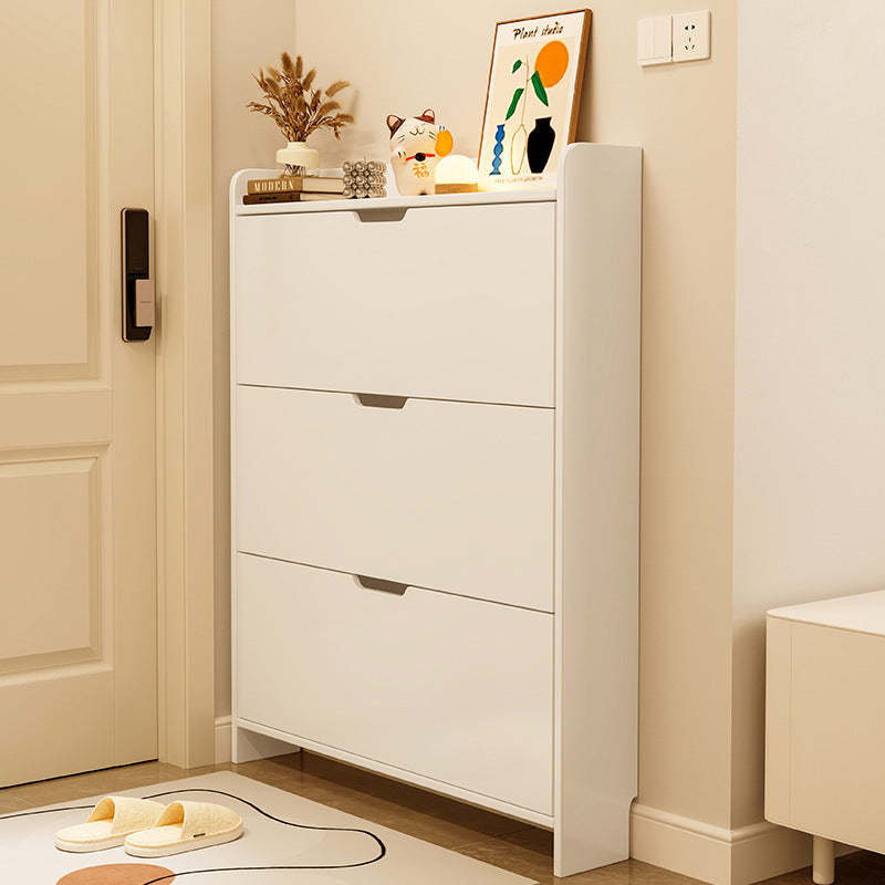 Modern Minimalist Rectangular MDF Metal Shoe Storage 2/3 Drawer Tipping Bucket For Entryways