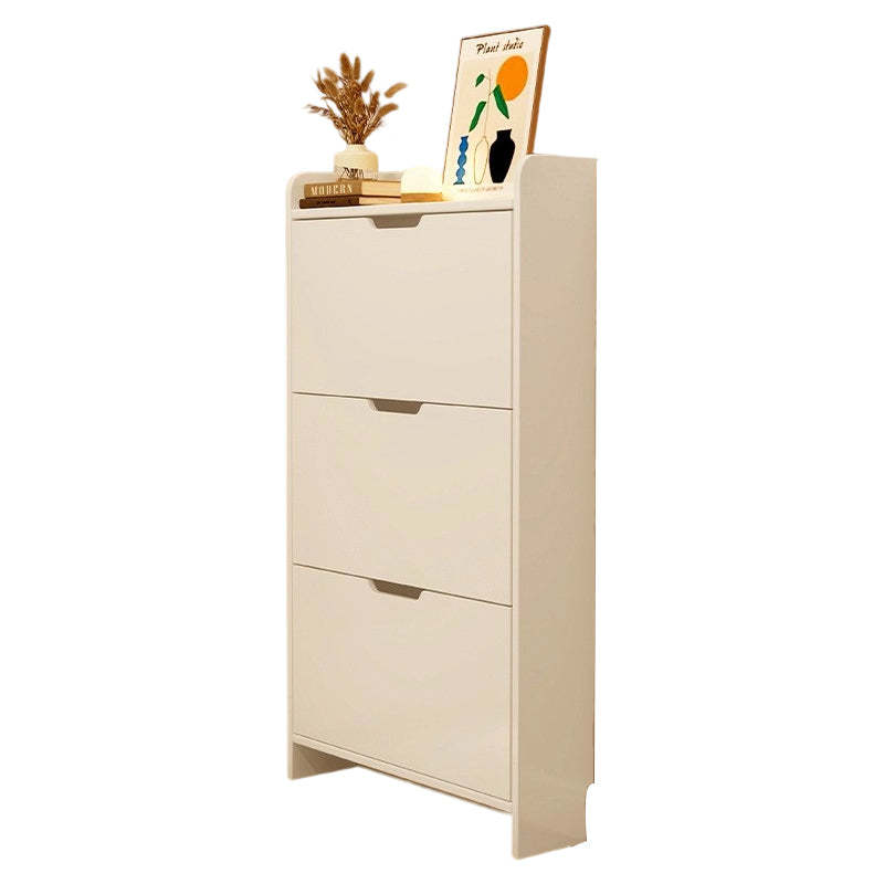 Modern Minimalist Rectangular MDF Metal Shoe Storage 2/3 Drawer Tipping Bucket For Entryways