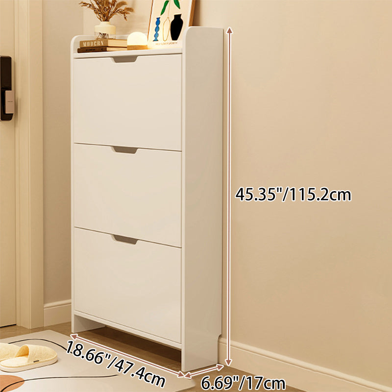 Modern Minimalist Rectangular MDF Metal Shoe Storage 2/3 Drawer Tipping Bucket For Entryways