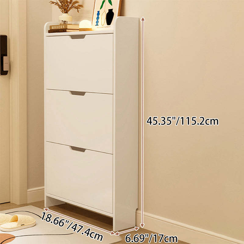 Modern Minimalist Rectangular MDF Metal Shoe Storage 2/3 Drawer Tipping Bucket For Entryways