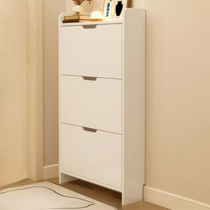 Modern Minimalist Rectangular MDF Metal Shoe Storage 2/3 Drawer Tipping Bucket For Entryways