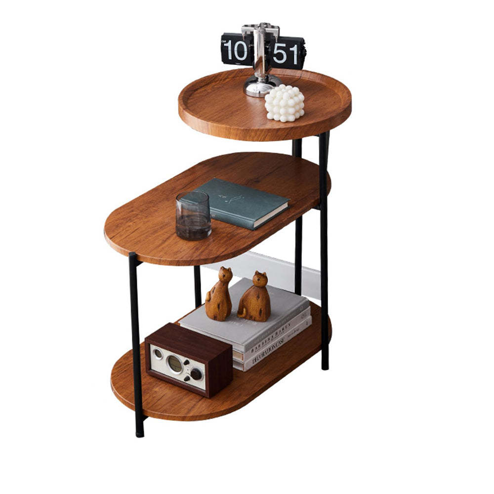 Nordic Elliptical Iron Plate 3-Tier End Table