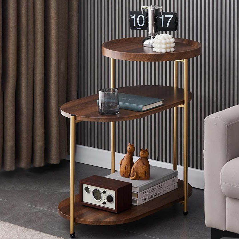 Nordic Elliptical Iron Plate 3-Tier End Table
