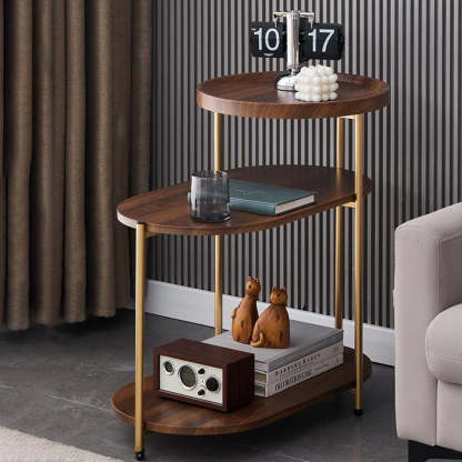 Nordic Elliptical Iron Plate 3-Tier End Table