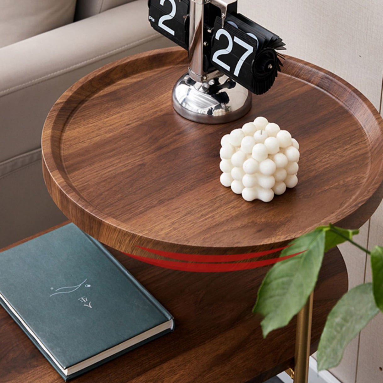 Nordic Elliptical Iron Plate 3-Tier End Table