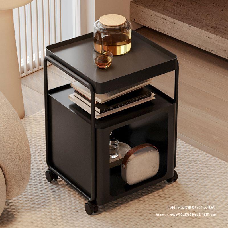 Nordic Iron Movable 3-Tier End Table — Without Wheel / White