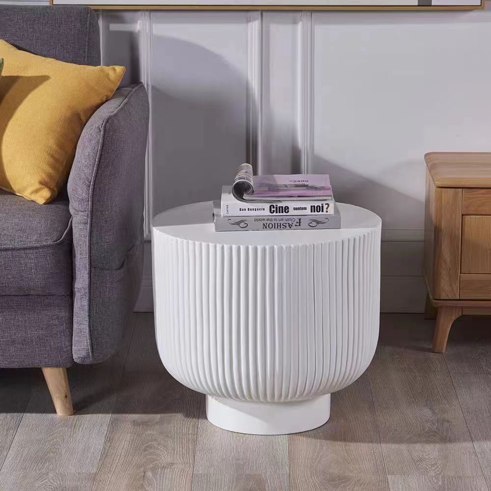 Nordic Cylinder Striped Side Table — A / Blue