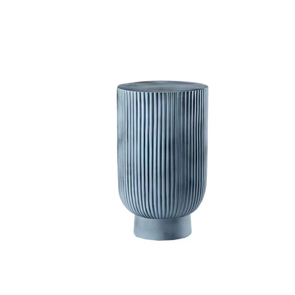 Nordic Cylinder Striped Side Table — B / White