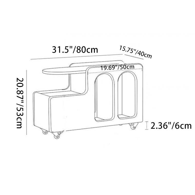 Nordic Arch Plate Slab Movable End Table