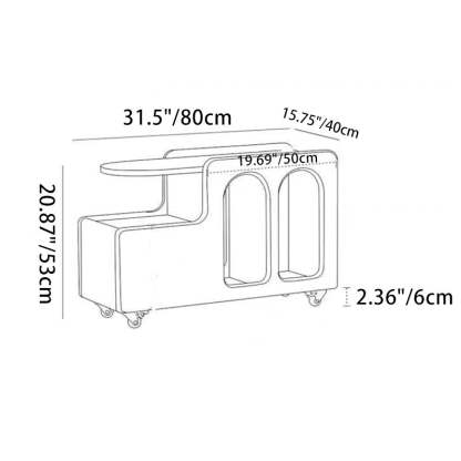 Nordic Arch Plate Slab Movable End Table