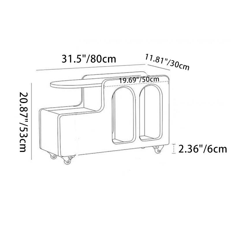 Nordic Arch Plate Slab Movable End Table