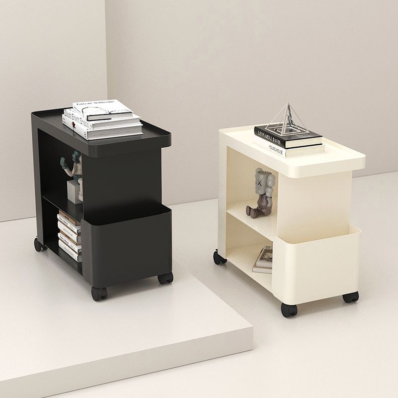 Modern Iron Movable 3-Tier End Table — Without Wheel / Black