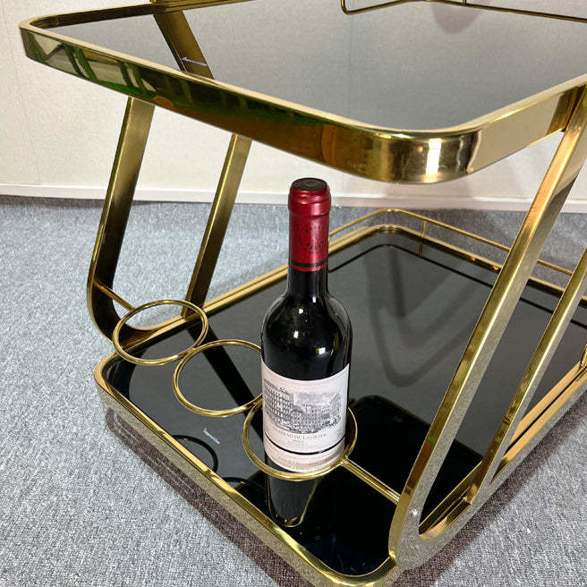 Modern Glass 3-Tier Movable End Table