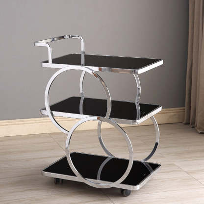 Modern Glass 3-Tier Movable End Table — B / Gold