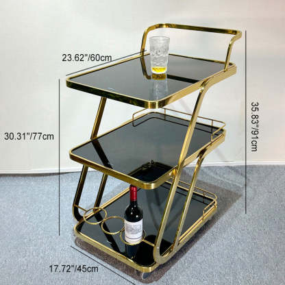 Modern Glass 3-Tier Movable End Table