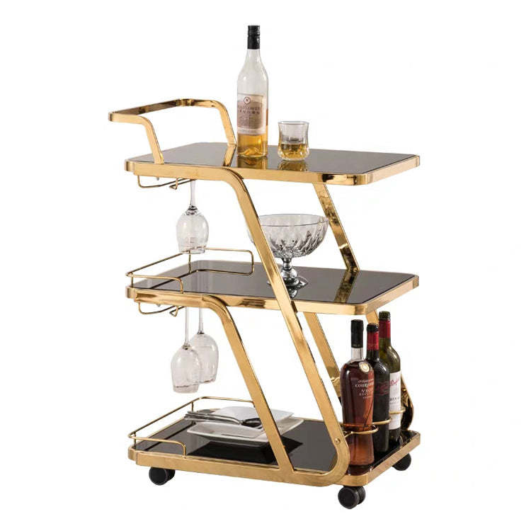 Modern Glass 3-Tier Movable End Table
