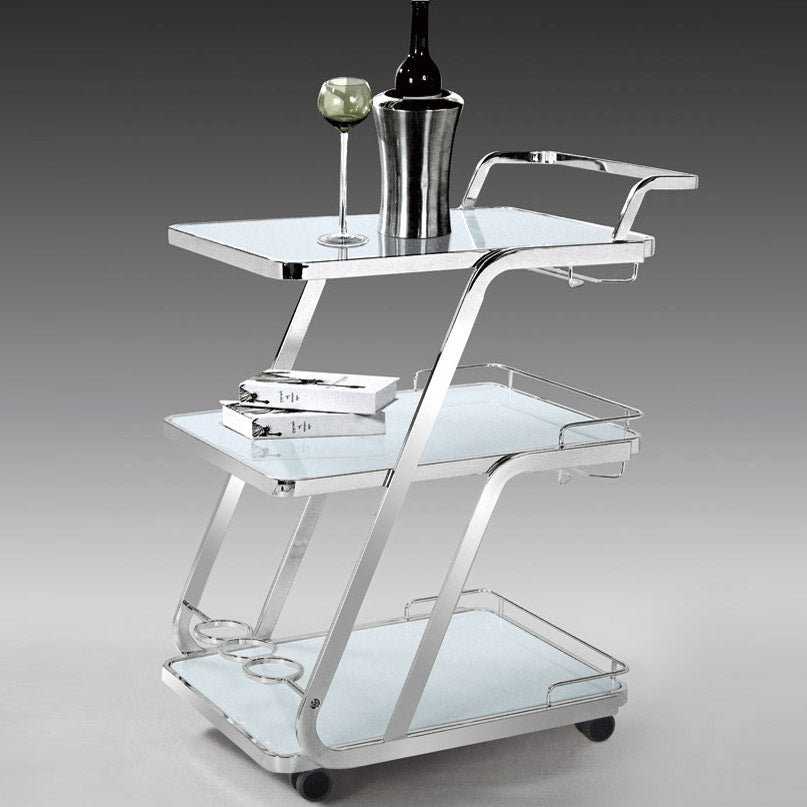 Modern Glass 3-Tier Movable End Table