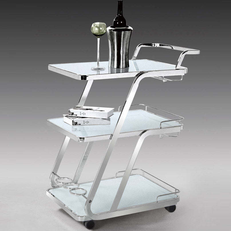 Black glass end movable end & side tables - luxury — 23.6" L x 17.7" W x 35.8" H / Silver