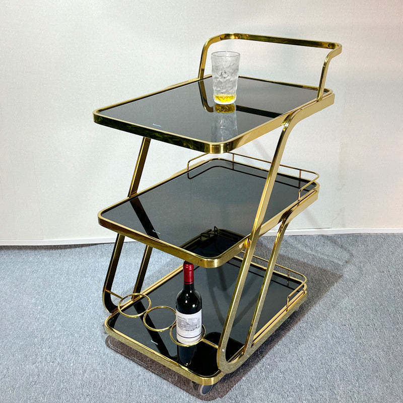 Modern Glass 3-Tier Movable End Table