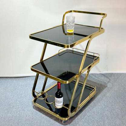 Modern Glass 3-Tier Movable End Table