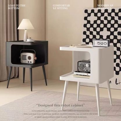 Nordic Carbon Steel Storage End Table — Black