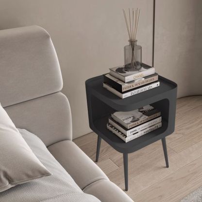 Nordic Carbon Steel Storage End Table