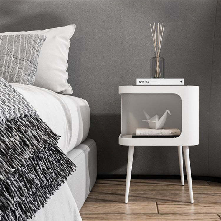 Nordic carbon storage end & side tables in steel — White