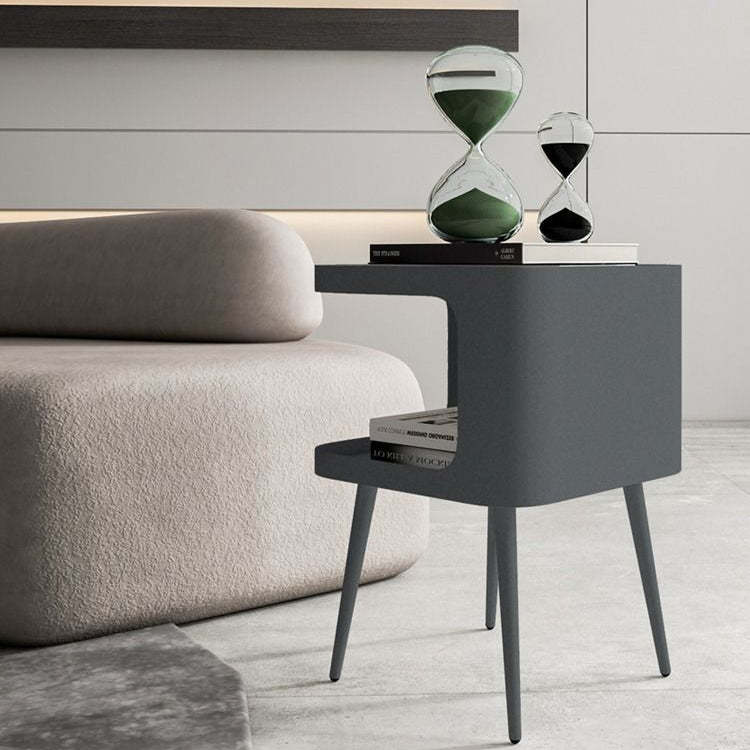 Lighom nordic end storage steel glass wood end & side tables