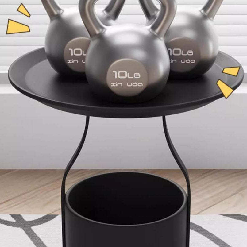 Modern Cylinder Iron Storage End Table