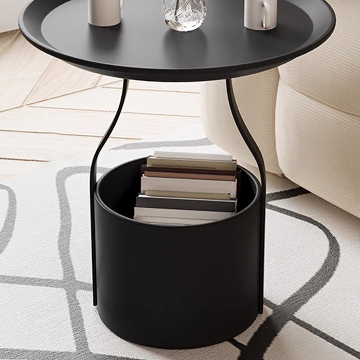 Modern Cylinder Iron Storage End Table