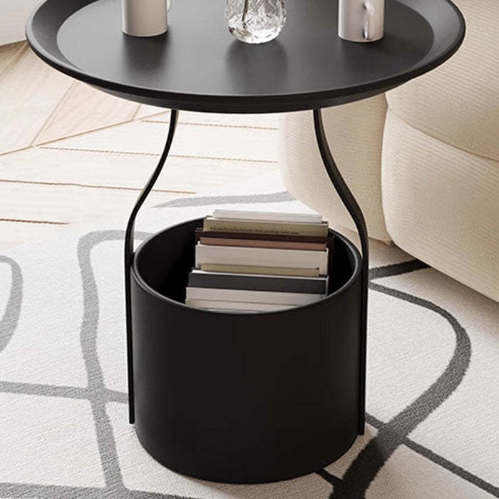Modern Cylinder Iron Storage End Table