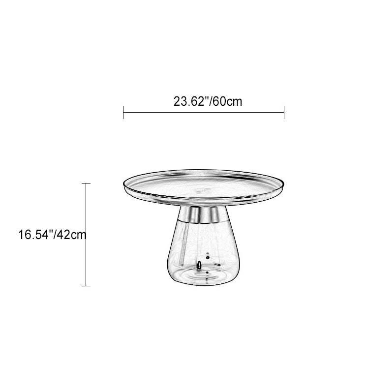 Scandinavian Drop Metal Glass Coffee Table