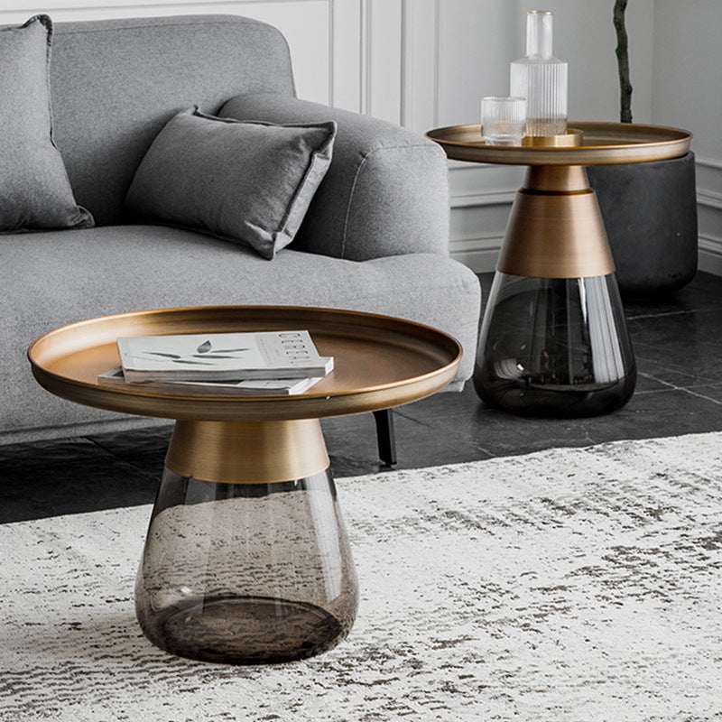 Scandinavian Drop Metal Glass Coffee Table