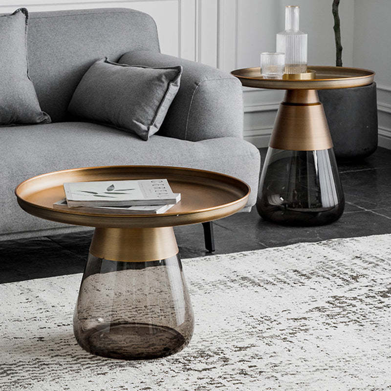 Scandinavian Drop Metal Glass Coffee Table