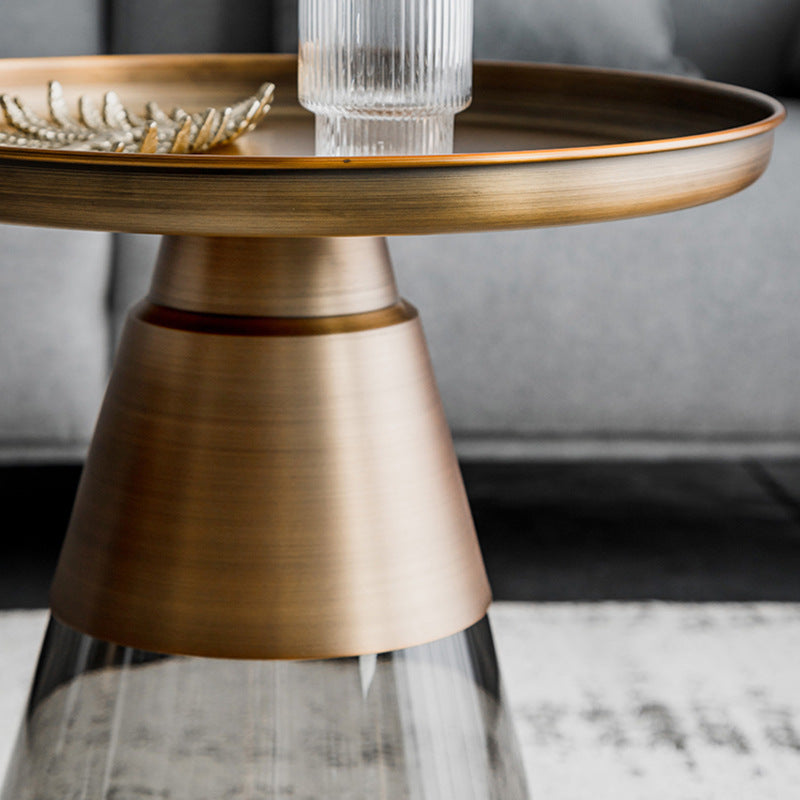 Scandinavian Drop Metal Glass Coffee Table