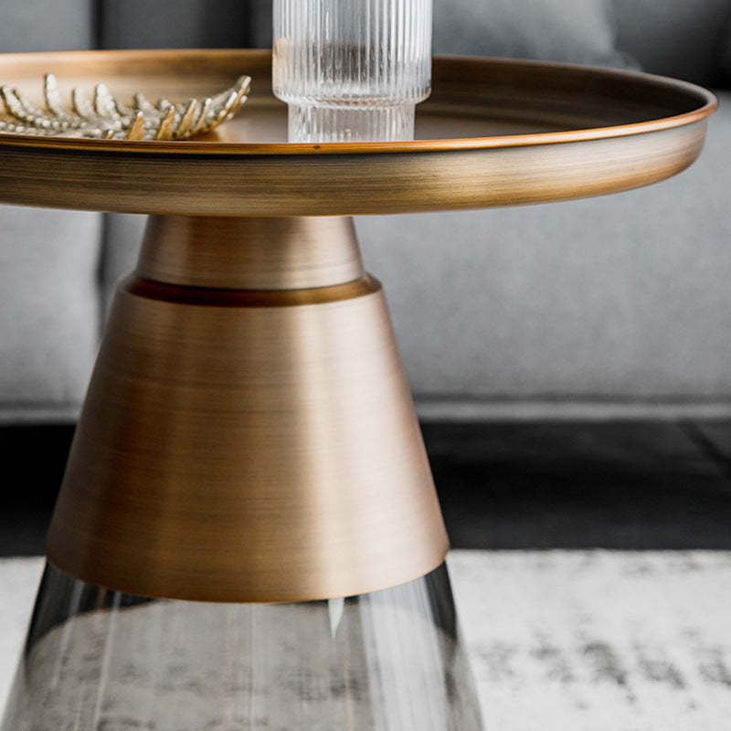 Scandinavian Drop Metal Glass Coffee Table