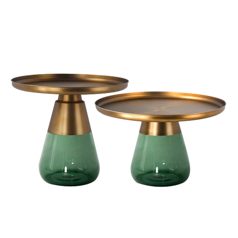 Scandinavian Drop Metal Glass Coffee Table