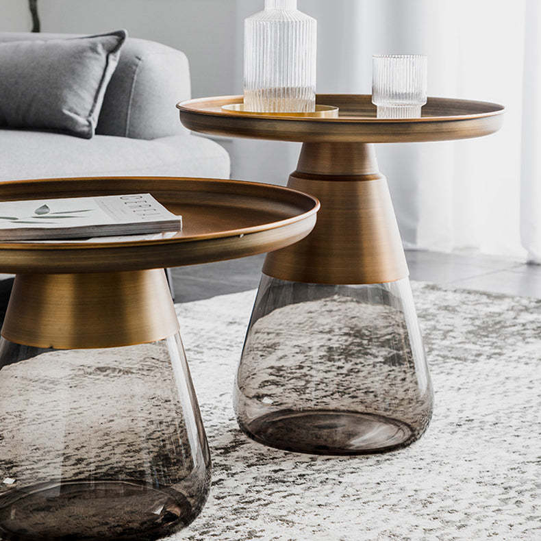 Scandinavian Drop Metal Glass Coffee Table
