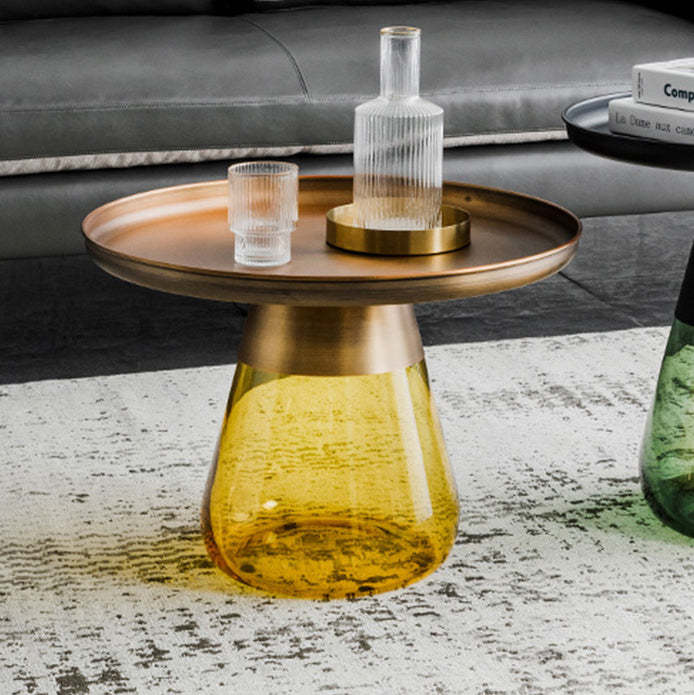 Scandinavian Drop Metal Glass Coffee Table
